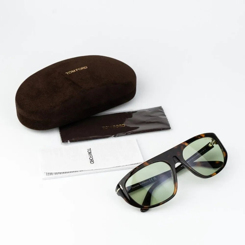 Tom Ford EDWARD-02 Men Sunglasses Havana Green Photochromic Aviator FT1002/S 52N